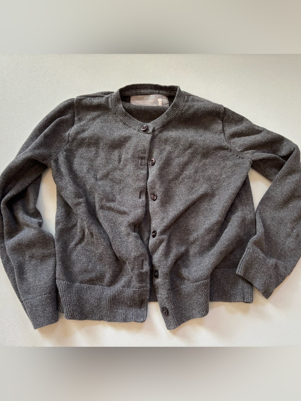 Primary Grey Crewneck Cardigan Sweater Size 4-5